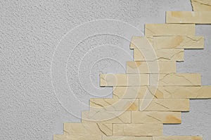 Light brick element fragment abstract interior design wall pattern sand clay color texture facade background