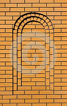 Light brown arched concave brick wall background