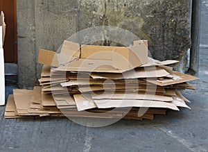 Light brown corrugated cardboards