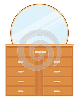 Light brown dressing table, icon