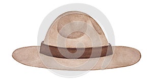 Light brown felt campaign hat.