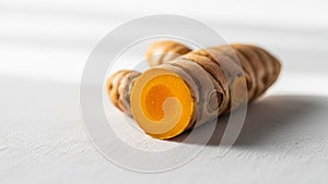 Is light brown with a slightly rough segmented texture characteristic