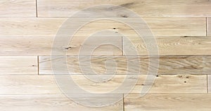 Light brown soft wood floor surface texture as background, wooden parquet. Old grunge washed oak laminate pattern top view.