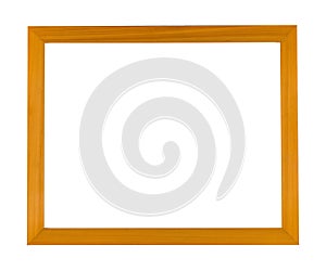 Light brown square wooden frame for painting or picture isolated on a white background