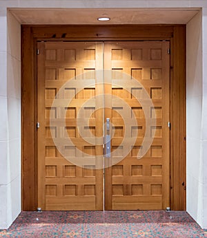 Light Brown Wooden Double Doors