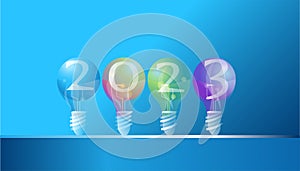 Light bulb 2023shine navigate for success  creative business thinking,set icon,modern Idea concept vector
