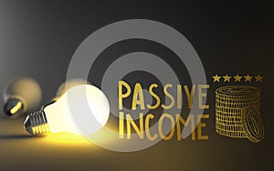 Light bulb 3d and hand drawn passive income