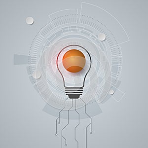 Light bulb and abstract modern technology working together, idea concept for business