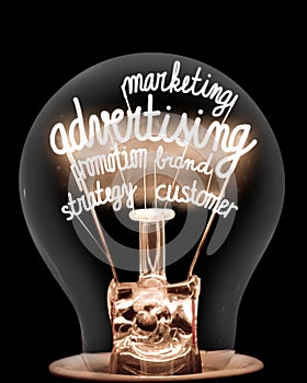 Light Bulb with Advertising Concept