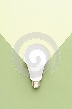 Light bulb with beam angle, idea and inspiration, green energy, environment concept.