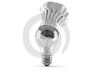 Light bulb with chef`s hat