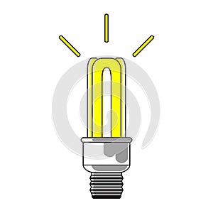 Light bulb in chopsticks, icon Idea on white background.