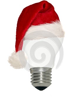 Light bulb with christmas cap