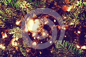 Light bulb on christmas tree