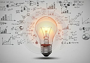 Light bulb, colorful glow, idea visualization, creative thinking