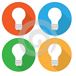 Light bulb, colourful web icon set, vector illustration