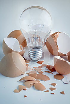 Light bulb that comes out from a broken egg