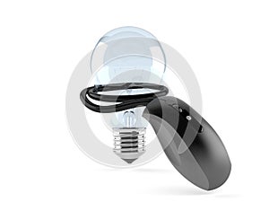 Light bulb with computer mouse