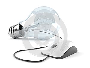 Light bulb with computer mouse