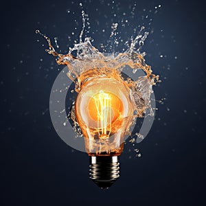 Light bulb creative colored dust powder smoke splash explosion.