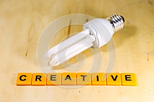 Light bulb with creative idea concept