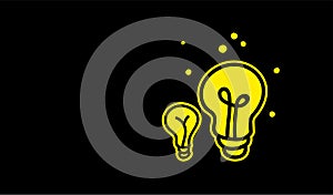 Light bulb, creative idea in doodle flat style.