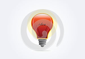 Light bulb creative idea tech symbol logo vector photo