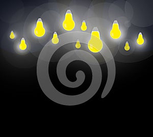 Light bulb on a dark background