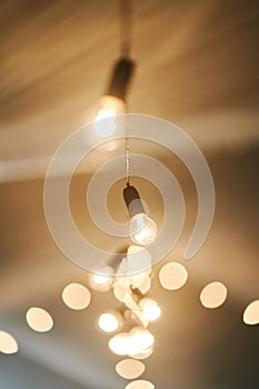 Light bulb decor in an outdoor party