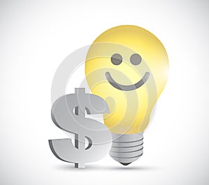 Light bulb dollar money illustration design