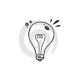 light bulb doodle concept design vector element template