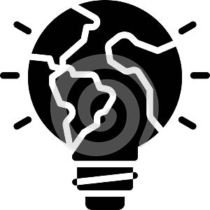 Light Bulb Earth icon, Earth Day related vector