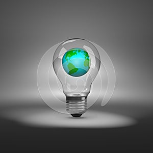 Light Bulb with the Earth Inside