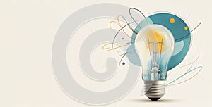Light bulb, education and science concept, learning new skill, have wisdom and knowledge, creative mind, back to school, progress