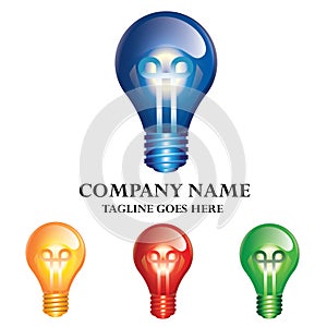 Light Bulb Energy  Concept Logo Design