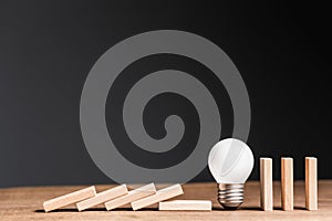 Light Bulb in Falling Domino