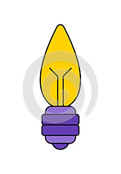 Light Bulb flat vector, isolated on white background. Idea sign, solution, thinking concept. Lighting Electric lamp