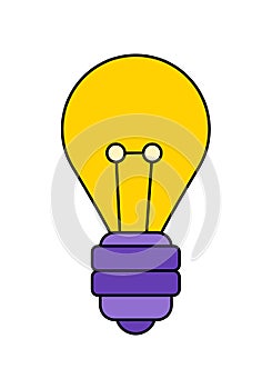 Light Bulb flat vector, isolated on white background. Idea sign, solution, thinking concept. Lighting Electric lamp