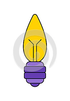 Light Bulb flat vector, isolated on white background. Idea sign, solution, thinking concept. Lighting Electric lamp. Electricity,