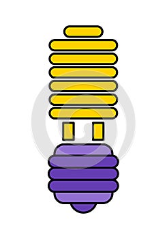 Light Bulb flat vector, isolated on white background. Idea sign, solution, thinking concept. Lighting Electric lamp. Electricity,