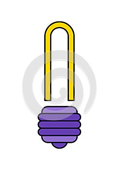 Light Bulb flat vector, isolated on white background. Idea sign, solution, thinking concept. Lighting Electric lamp. Electricity,