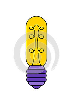 Light Bulb flat vector, isolated on white background. Idea sign, solution, thinking concept. Lighting Electric lamp. Electricity,