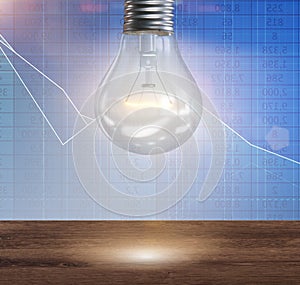 Light bulb in fresh ideas concept