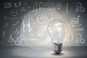 The light bulb in fresh ideas concept