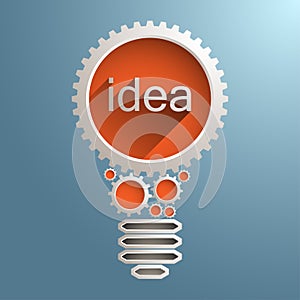 Light bulb with gears and cogs