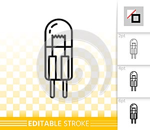 Light bulb glass lamp simple thin line vector icon