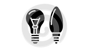 light bulb glass production glyph icon animation