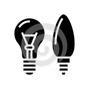 light bulb glass production glyph icon vector illustration