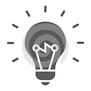 Light Bulb glyph icon, e learning and education