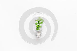 Light bulb with green grass - renewable energy eco concept